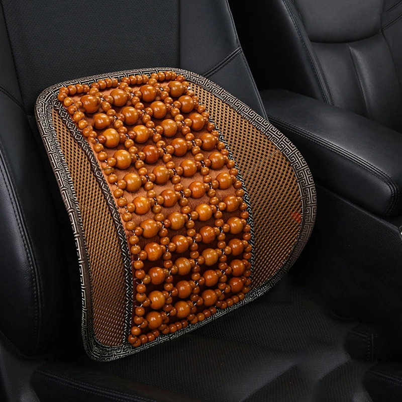 Car Seat Cushion Lumbar Support Wooden Bead